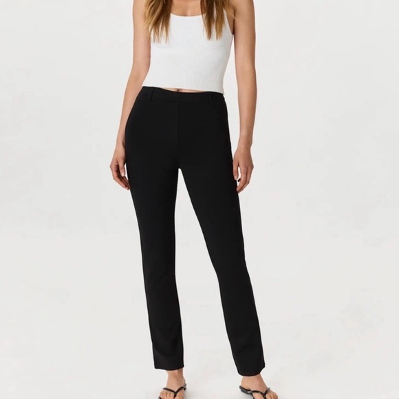 Quince Pants - Quince Women’s Black Ponte Knit Straight Leg Pants Size Medium Work Office